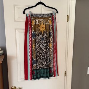 Leopard Star Print Midi Skirt